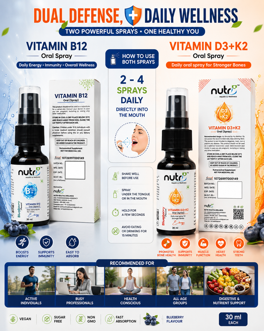 Pack Of 2 | B12 Oral Spray | D3 + K2 Oral Spray