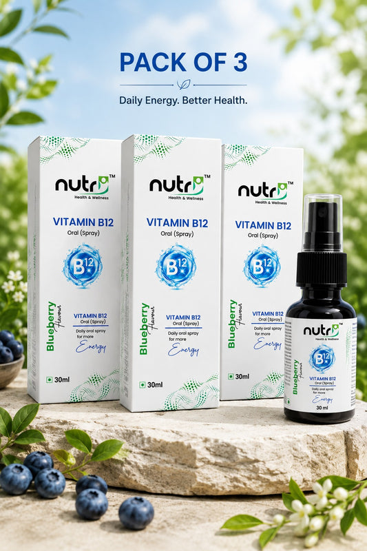Pack Of 3 | Nutri Vitamin B12 Oral Spray | Daily Energy & Wellness Support