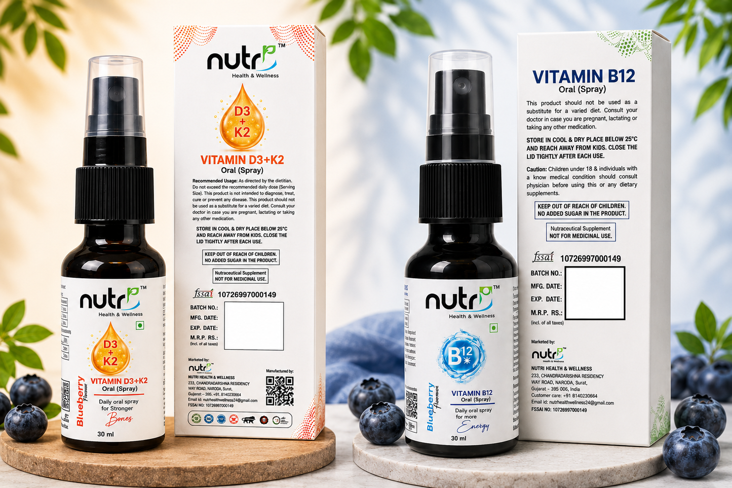 Pack Of 2 | B12 Oral Spray | D3 + K2 Oral Spray